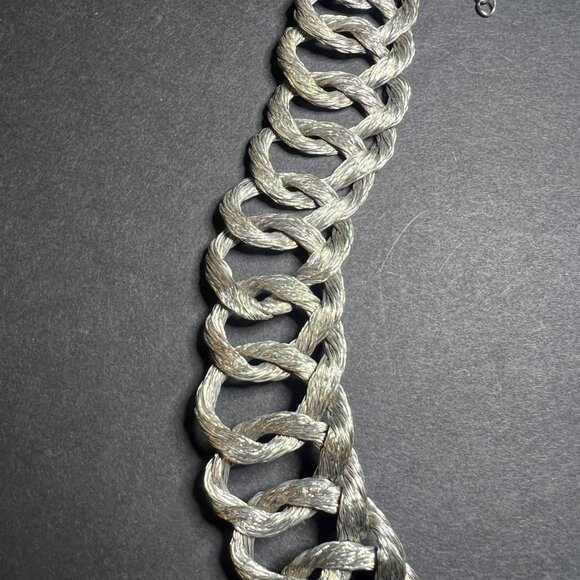 Unique Artisan Handcrafted Industrial Style Metal Wire Braided Looped Necklace - Picture 2 of 4